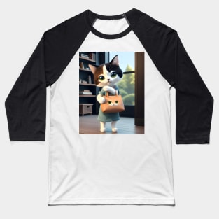 Cat with a purse - Modern digital art Baseball T-Shirt